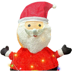 4-Ft. Prelit Collapsible Tinsel Santa Indoor or Outdoor Decoration