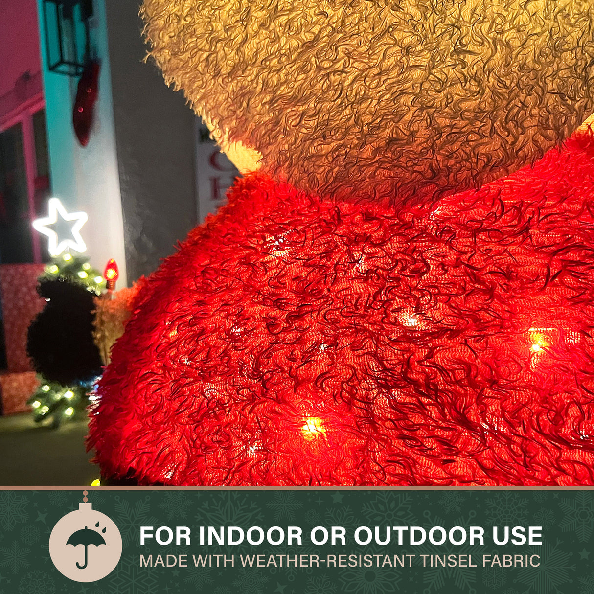 4-Ft. Prelit Collapsible Tinsel Santa Indoor or Outdoor Decoration