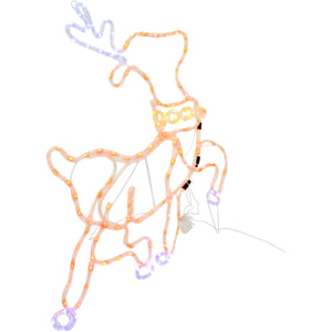 31.4-In. Prelit Christmas Reindeer with Leaping Leg Outdoor Decoration