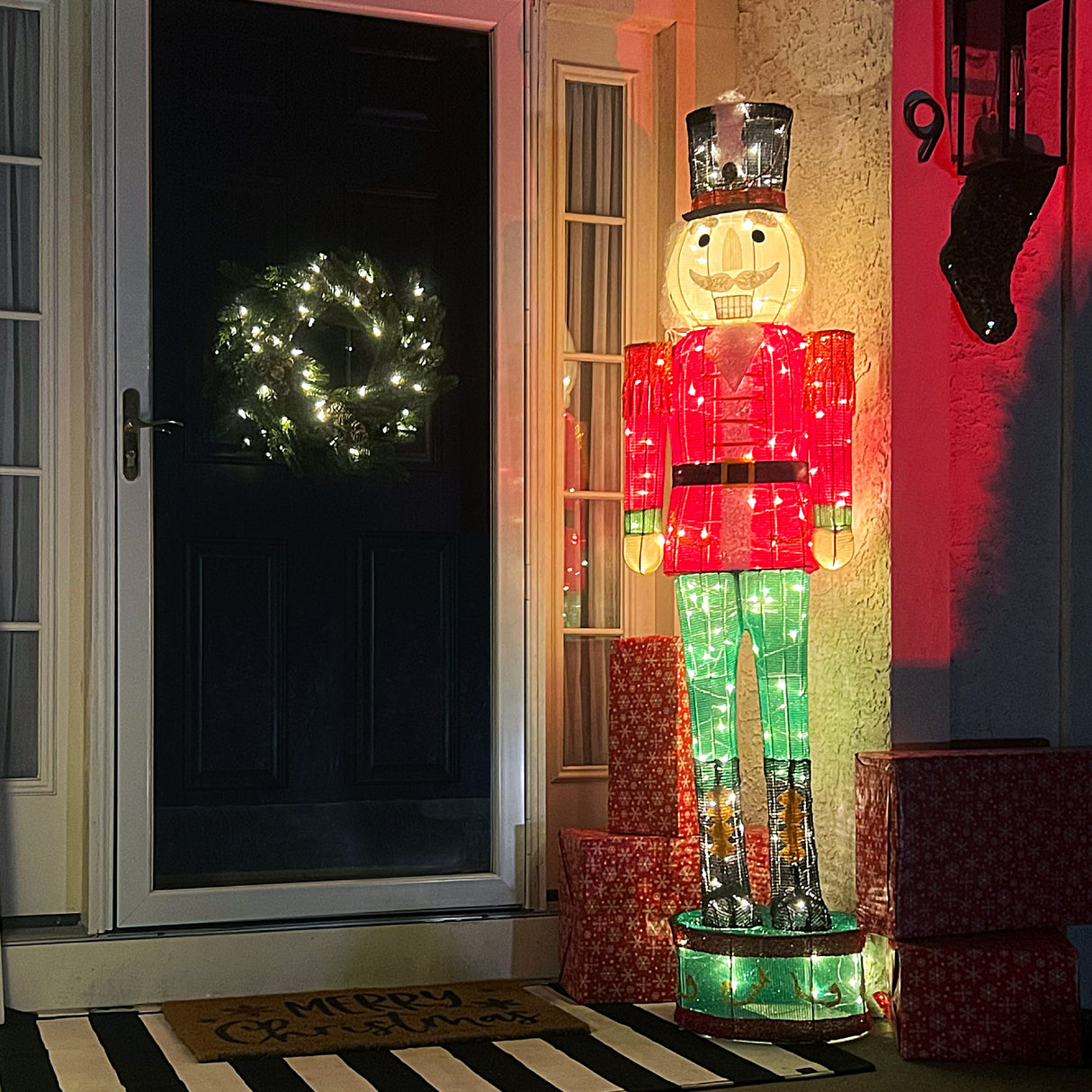 6-Ft. Prelit Tinsel Nutcracker Indoor or Outdoor Decoration