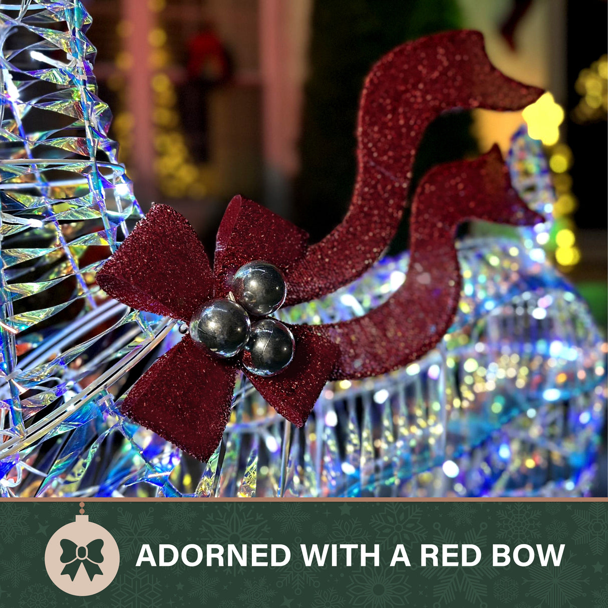 6-Ft. Prelit Iridescent Reindeer Decoration with LED Lights
