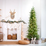 7.5-Ft. Carmel Pine Slim Artificial Christmas Tree with White Incandescent Smart Lights