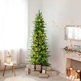 7.5-Ft. Carmel Pine Slim Artificial Christmas Tree with White Incandescent Smart Lights