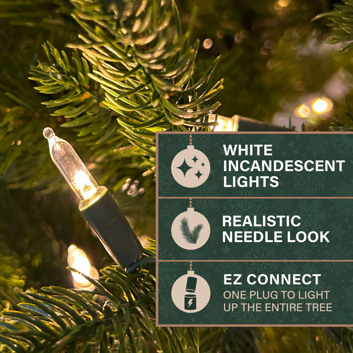 7.5-Ft. Carmel Pine Slim Artificial Christmas Tree with White Incandescent Smart Lights