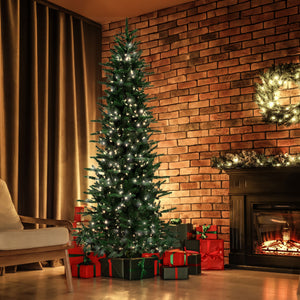 9-Ft. Carmel Pine Slim Artificial Christmas Tree with White Incandescent Smart Lights