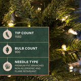 9-Ft. Carmel Pine Slim Artificial Christmas Tree with White Incandescent Smart Lights