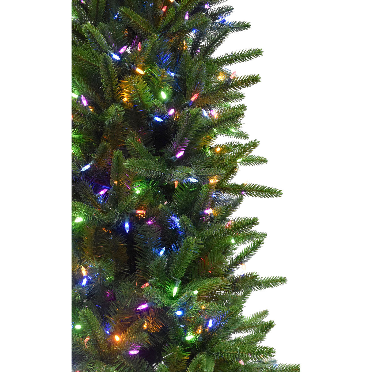 9-Ft. Carmel Pine Slim Artificial Christmas Tree with Dual Multicolor & Warm White LED Lights