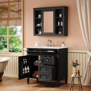 Bathroom Vanity With Top Sink, Storage Cabinet With Mirror
