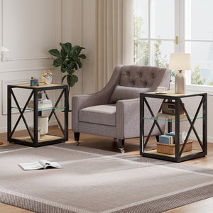 Set of 2 Modern End Table Nightstands