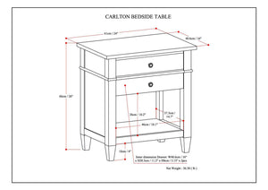 Carlton - Bedside Table, Handcrafted