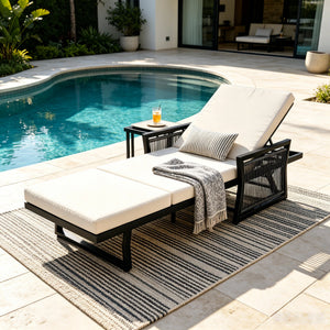 Black Mix Chaise Lounge Set