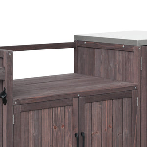 K&K 80.5' Outdoor Kitchen Island for Big Green Egg & Blackstone Griddle