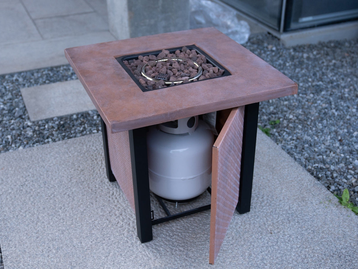 25'' H Outdoor Patio Propane Gas Fire Pit Table - 50,000 BTU High-Temperature-Resistant