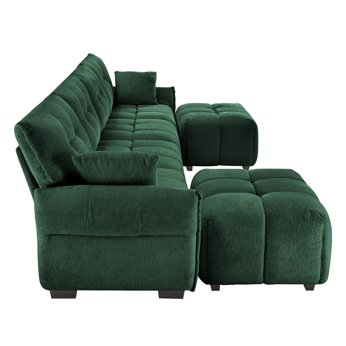4-Seater Sofa Set with 2 Ottomans