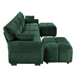 4-Seater Sofa Set with 2 Ottomans
