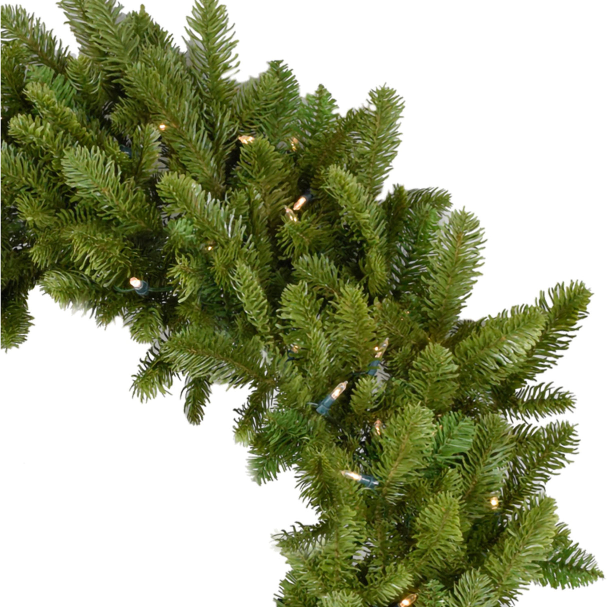 48-In. Grandland Artificial Holiday Wreath with Battery-Operated Warm White LED Lights for Indoor and Outdoor Displays