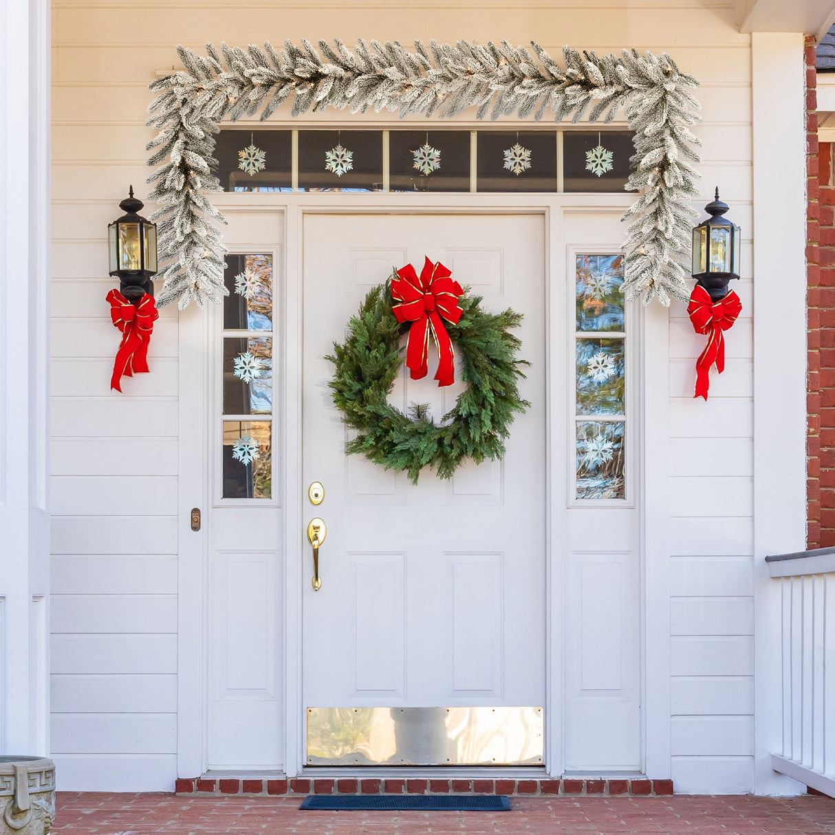 9-Ft. Icy Frost Snow Flocked Garland with Warm White LED Lights