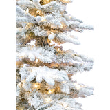 Fraser Hill Farm 10-Ft Flocked Mountain Pine Artificial Christmas Tree with White Incandescent Smart Lights