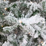 Fraser Hill Farm 10-Ft Flocked Mountain Pine Artificial Christmas Tree with White Incandescent Smart Lights