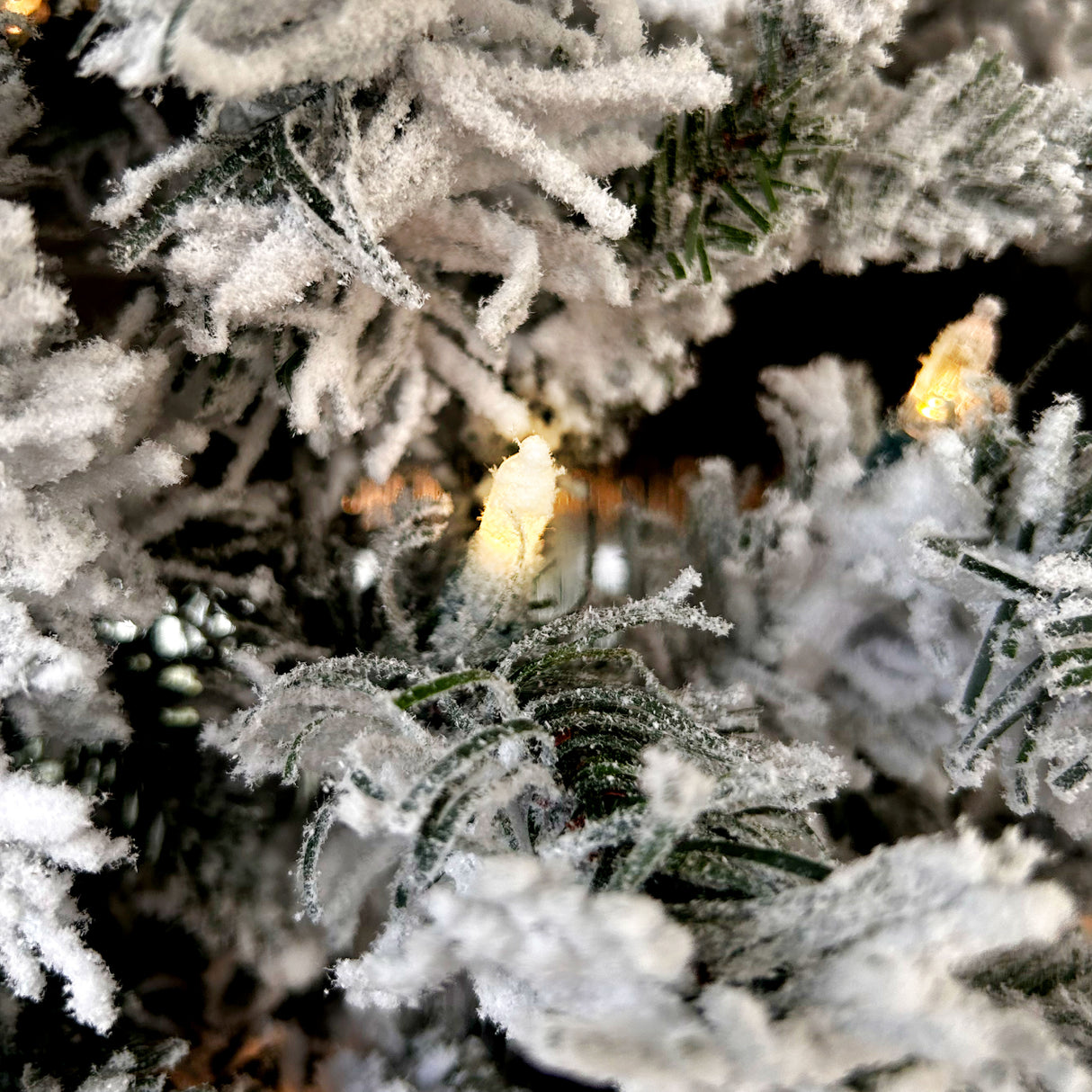 Fraser Hill Farm 24-In Mountain Pine Flocked Artificial Wreath with Warm White LED Lights