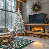 Fraser Hill Farm 6.5-Ft Flocked Mountain Pine Artificial Christmas Tree