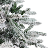 Fraser Hill Farm 6.5-Ft Flocked Mountain Pine Artificial Christmas Tree