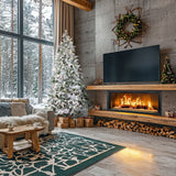 Fraser Hill Farm 6.5-Ft Flocked Mountain Pine Artificial Christmas Tree with White Incandescent Smart Lights