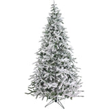 Fraser Hill Farm 6.5-Ft Flocked Mountain Pine Artificial Christmas Tree with White Incandescent Smart Lights
