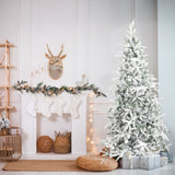 Fraser Hill Farm 7.5-Ft Flocked Mountain Pine Artificial Christmas Tree