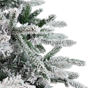 Fraser Hill Farm 7.5-Ft Flocked Mountain Pine Artificial Christmas Tree