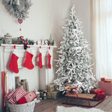 Fraser Hill Farm 9-Ft Flocked Mountain Pine Artificial Christmas Tree