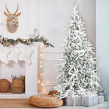 Fraser Hill Farm 9-Ft Flocked Mountain Pine Artificial Christmas Tree