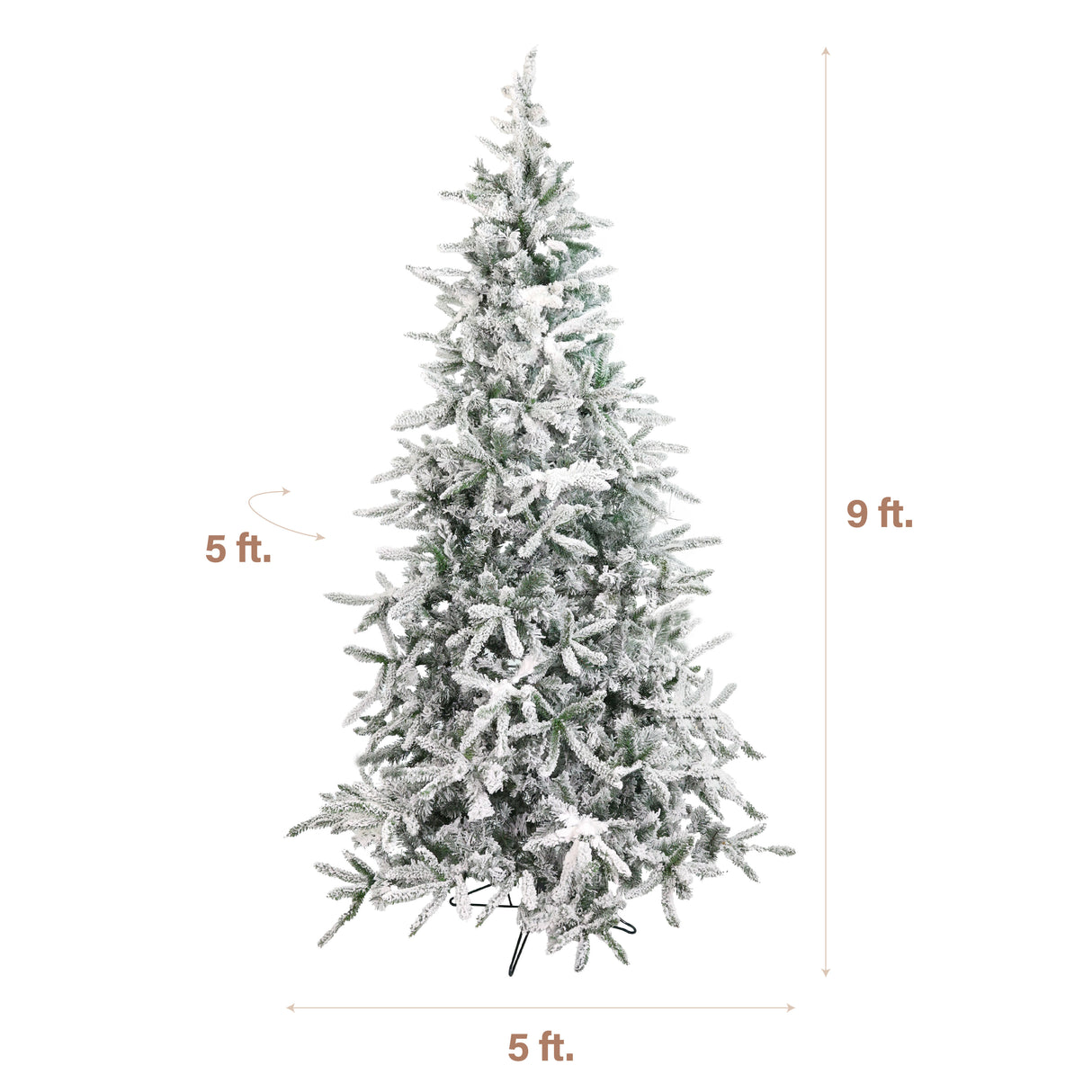 Fraser Hill Farm 9-Ft Flocked Mountain Pine Artificial Christmas Tree