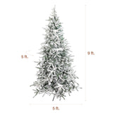 Fraser Hill Farm 9-Ft Flocked Mountain Pine Artificial Christmas Tree