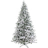 Fraser Hill Farm 9-Ft Flocked Mountain Pine Artificial Christmas Tree with White Incandescent Smart Lights