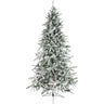 Fraser Hill Farm 9-Ft Flocked Mountain Pine Artificial Christmas Tree with Warm White LED Lights