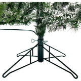 Fraser Hill Farm 9-Ft Flocked Mountain Pine Artificial Christmas Tree with Warm White LED Lights