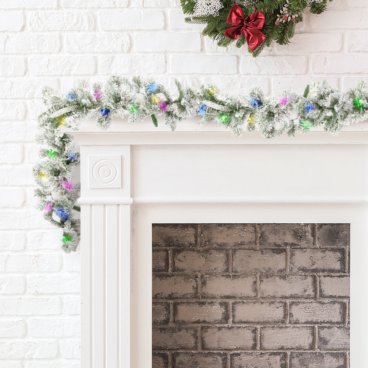 Fraser-Hill-Farm-9-Ft-Mountain-Pine-Flocked-Artificial-Garland-with-Dual-Multicolor-&-Warm-White-LED-Lights-Christmas-Wreaths