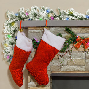 Fraser Hill Farm 9-Ft Mountain Pine Flocked Artificial Garland with Dual Multicolor & Warm White LED Lights