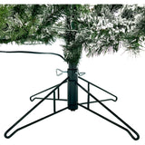 Fraser Hill Farm 7.5-Ft Slim Mountain Pine Flocked Artificial Christmas Tree with Dual Multicolor & Warm White LED Lights