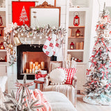 Fraser Hill Farm 9-Ft Slim Mountain Pine Flocked Artificial Christmas Tree