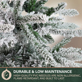 Fraser Hill Farm 9-Ft Slim Mountain Pine Flocked Artificial Christmas Tree