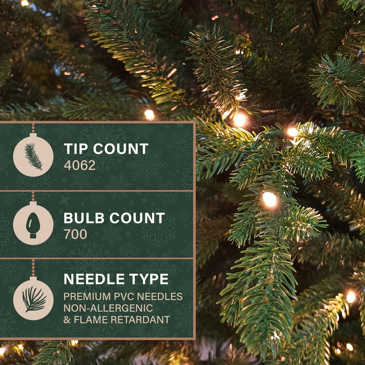 7.5-Ft. Oregon Pine Christmas Tree with Warm White LED Lighting