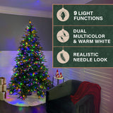 7.5-Ft. Oregon Pine Christmas Tree with Dual Multicolor & Warm White LED Lights