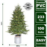 3.5-Ft. Porch Accent Tree in Rustic Farmhouse Metal Jug with Warm White LED Lighting