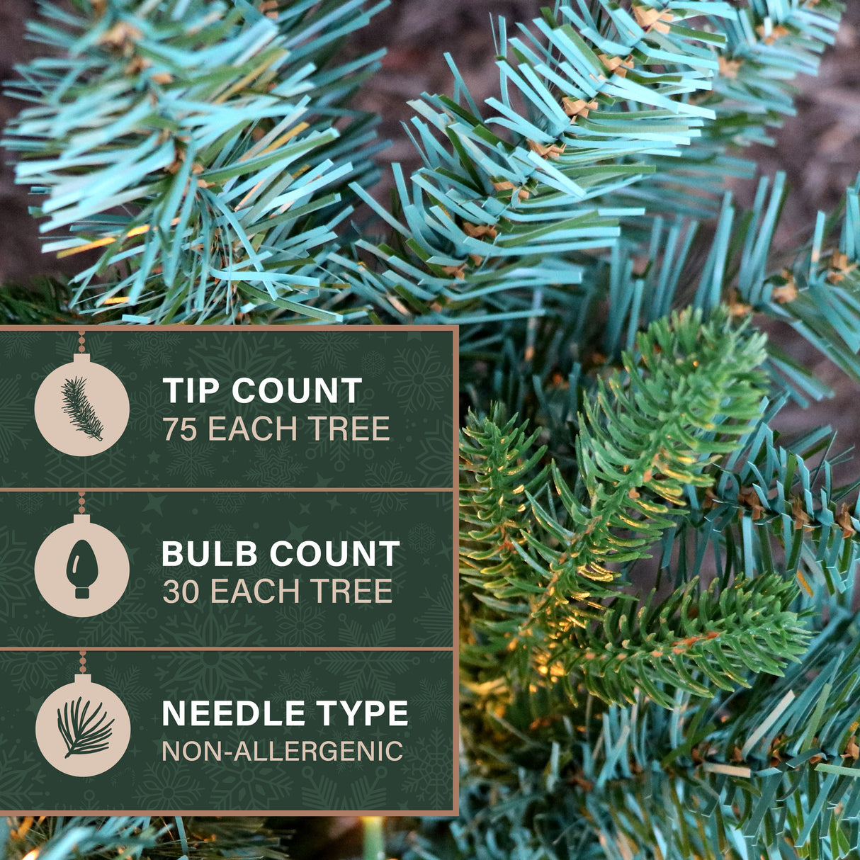 Set of 3 Prelit 18-in. Artificial Sidewalk Trees with Warm White LED Lights