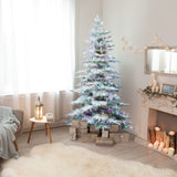6.5-Ft. Flocked Pine Valley Christmas Tree with Dual Multicolor & Warm White LED Lights