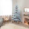 6.5-Ft. Flocked Pine Valley Christmas Tree with Dual Multicolor & Warm White LED Lights
