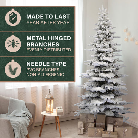 7.5-Ft. Flocked Pine Valley Christmas Tree