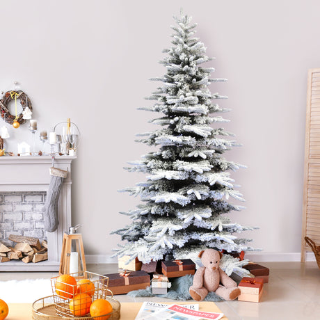 9-Ft. Flocked Pine Valley Christmas Tree